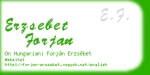 erzsebet forjan business card
