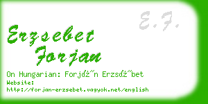 erzsebet forjan business card